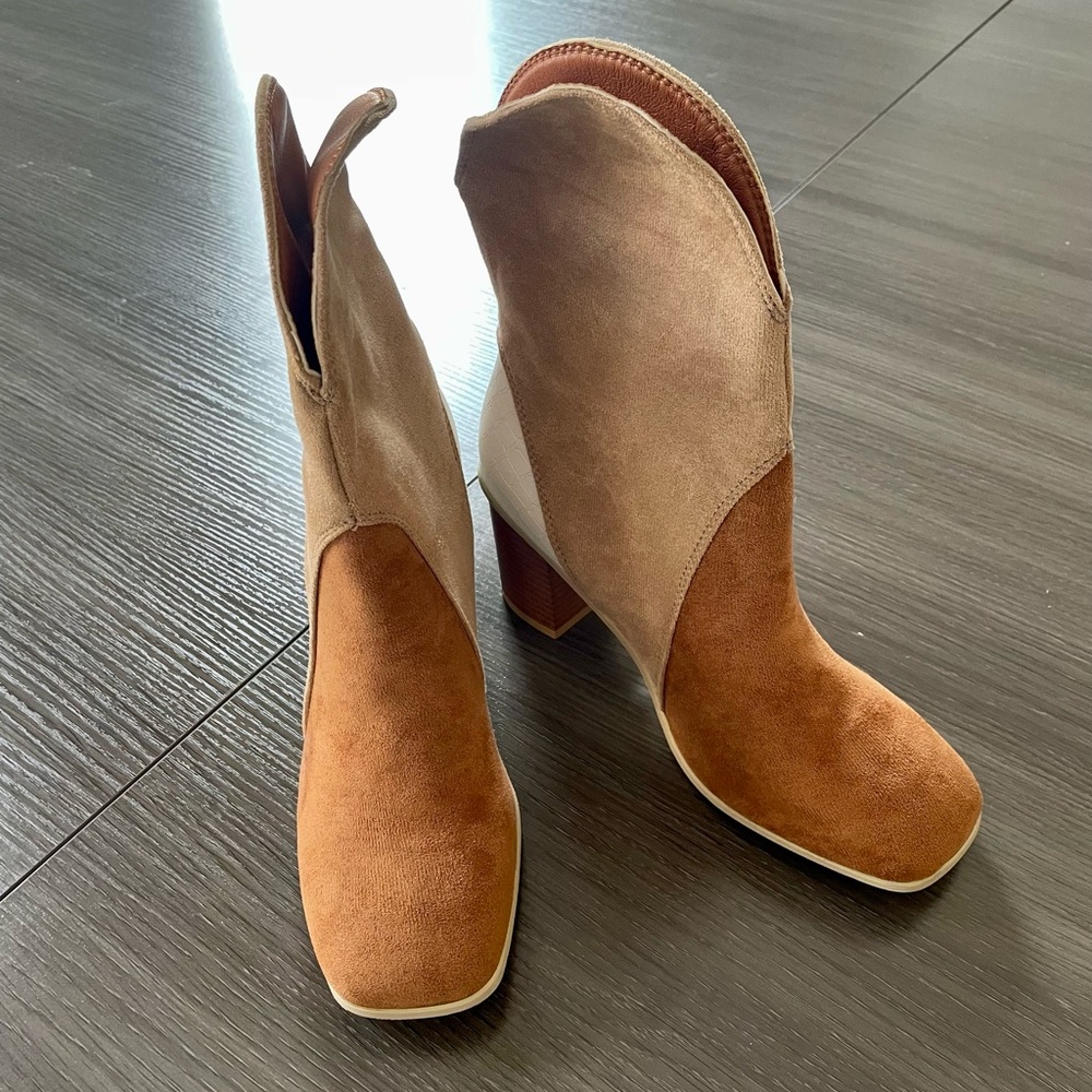 Chestnut Color Block Suede Boot - Picture 6 of 16